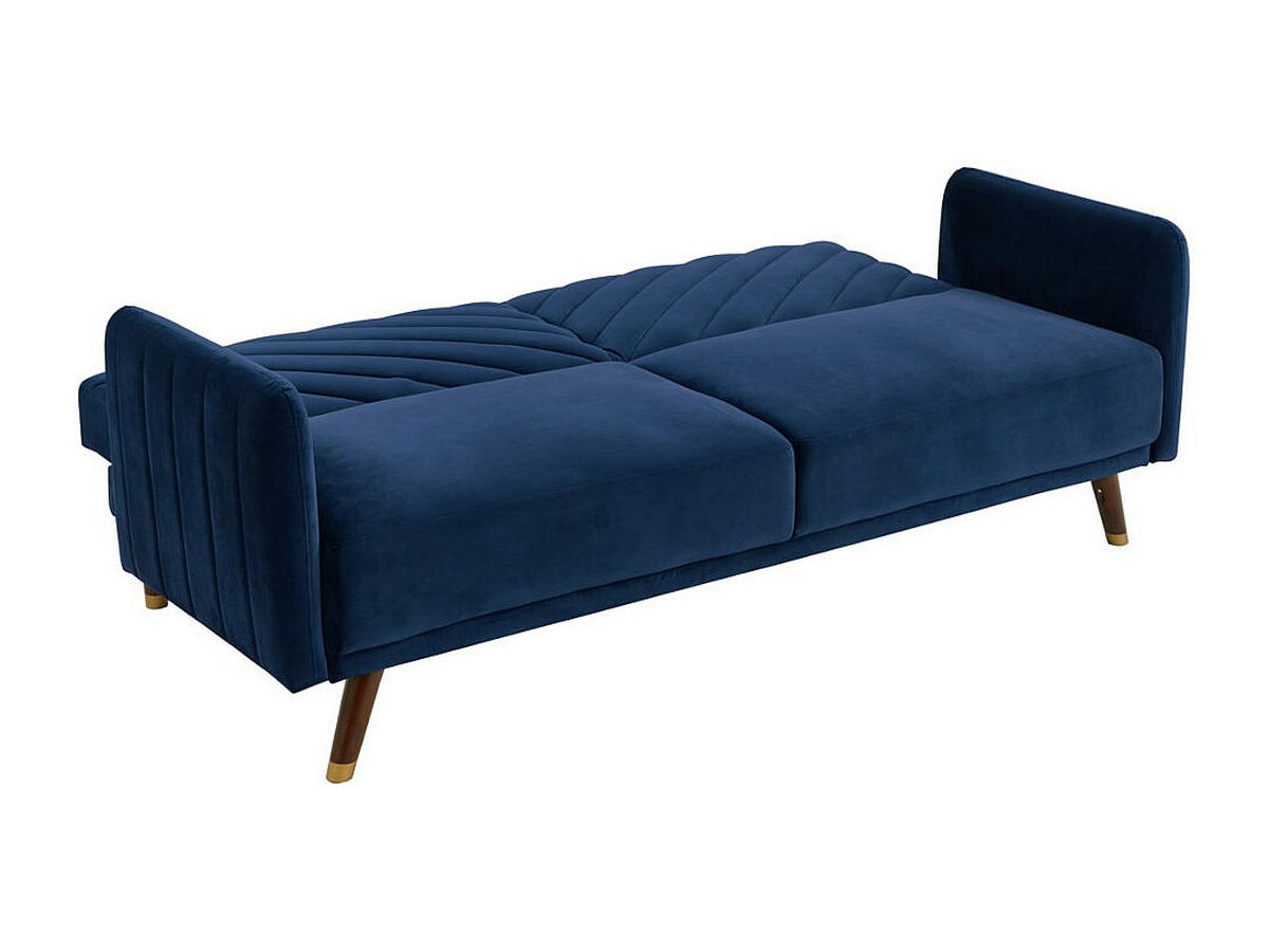 SCHLAFSOFA Klappsofa 3-Sitzer - Samt - Blau - JORIS - Blau, Textil (198/87/95cm) - Vente-Unique