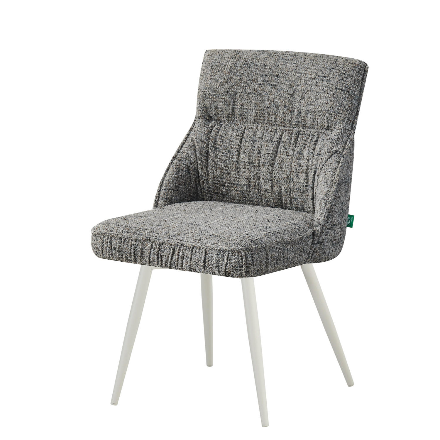 ESSZIMMERSTUHL MELINA 2er-Set - Dunkelgrau/Weiß, Textil/Metall (49/83/62cm) - DUBI Möbel