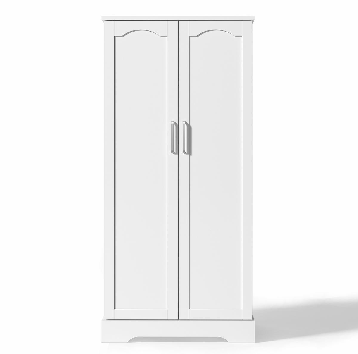 KUCHYŇSKÁ skříňka z MDF a dřevotřísky 60x35x128 cm bílá s LED senzorovým osvětlením a nastavitelnými policemi - bílá, kompozitní dřevo (60/128/35cm) - Modfu