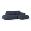 ECKSOFA NUVIRA R-S Blau Geflochtener Stoff mit Schlaffunktion - Blau, Holz (279/158cm) - MASSENO