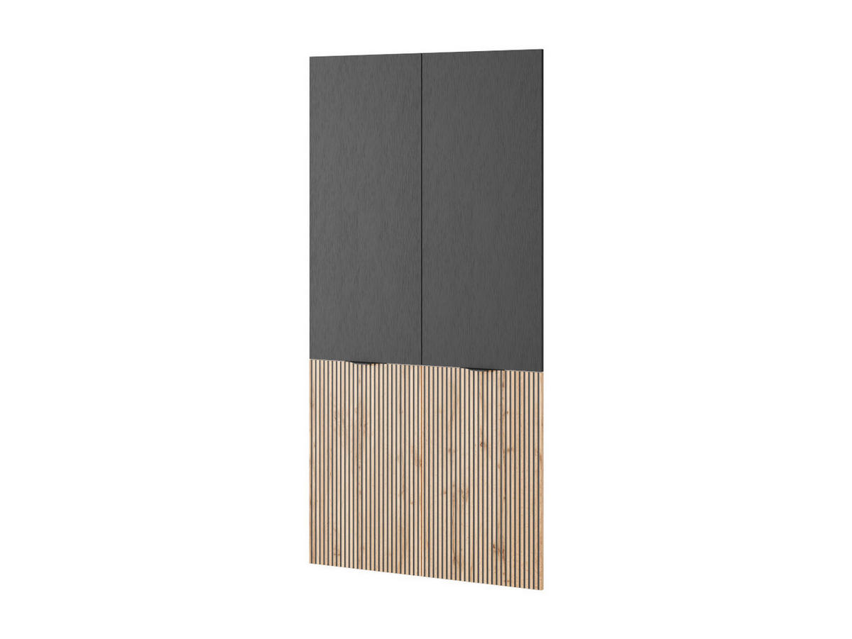 DREHTÜRENSCHRANK ATELIO 101/200/51 cm Modern Kleiderschrank 2-türig Schwarz - Schwarz, Holzwerkstoff (101/200/51cm) - MASSENO