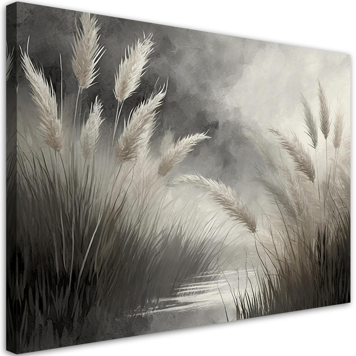 WANDBILD schilfgras natur botanik - Grau, Textil (60/40cm) - Feeby