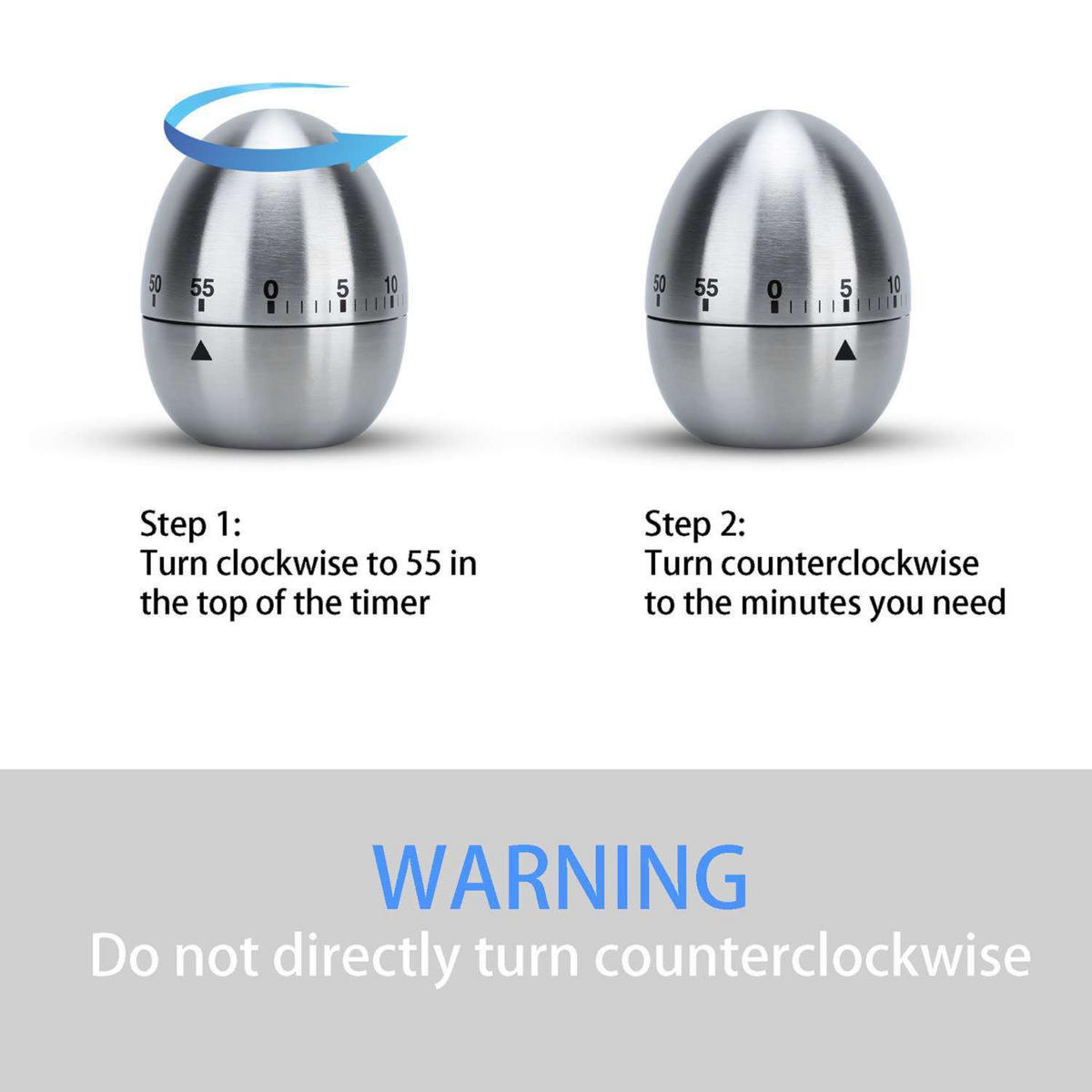 EIERUHR Küchentimer - Silberfarben, Metall (6/7.5/6cm) - Intirilife