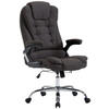 CHEFSESSEL Stoff dunkelgrau - Chromfarben/Dunkelgrau, Textil/Metall (69.5/113/78cm) - CLP