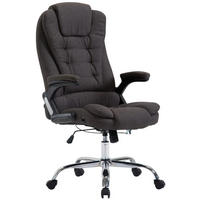 CHEFSESSEL Stoff dunkelgrau - Chromfarben/Dunkelgrau, Textil/Metall (69.5/113/78cm) - CLP