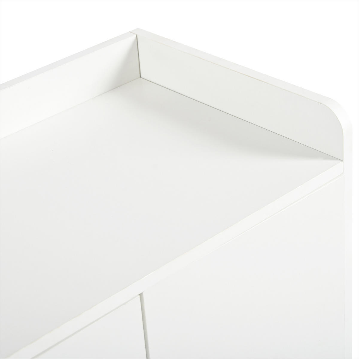 SIDEBOARD in Weiß Schuhschrank mit 4 Türen und 1 Schubladen für Esszimmer, Wohnzimmer oder Küche, B120/T35/H99cm - Weiß, Holzwerkstoff/Metall (120/99/35cm) - STILVORA