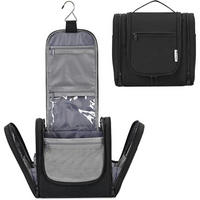 KULTURTASCHE zum Aufhängen für Damen und Herren, schwarz - Schwarz, Textil (5/5/1cm)