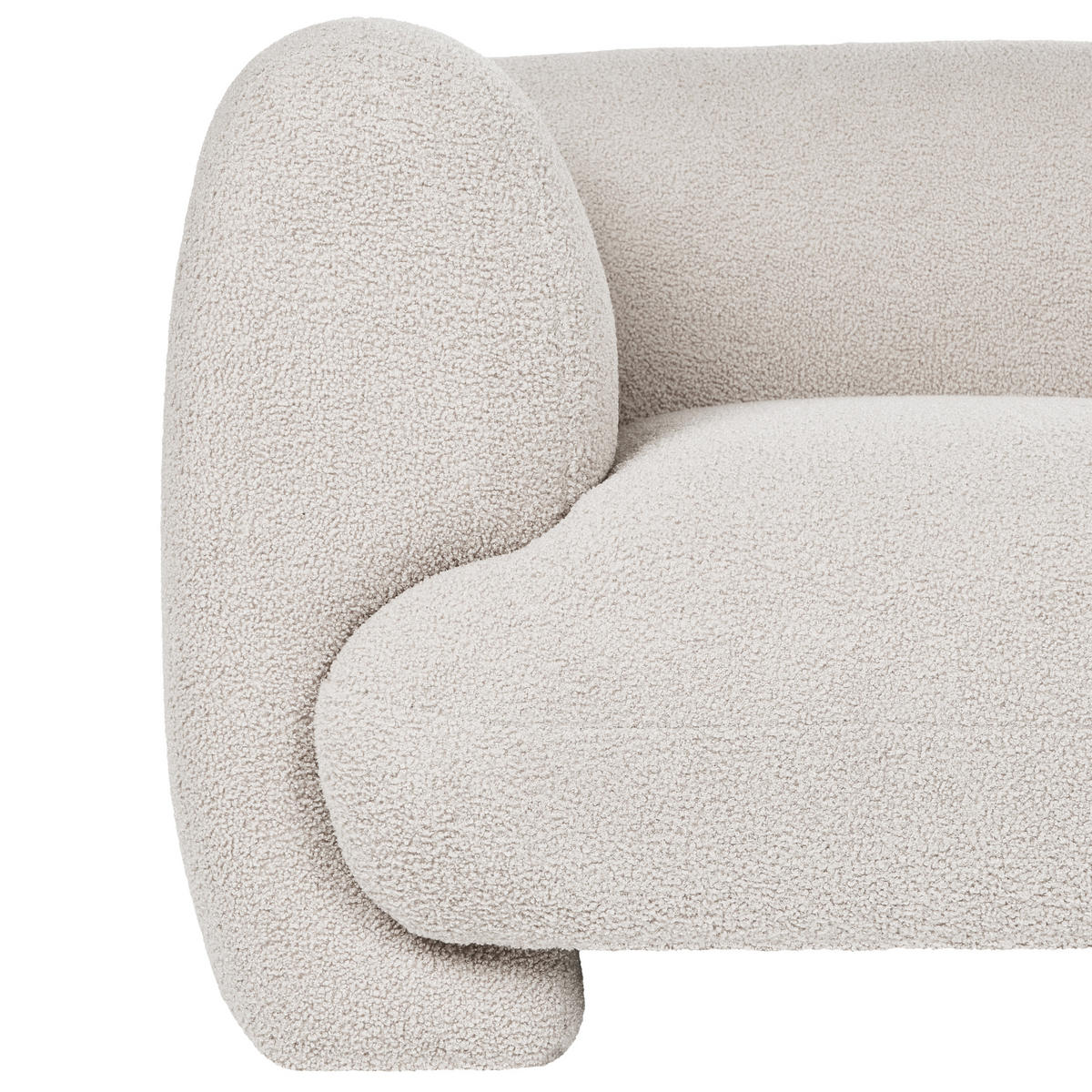 MODULÁRNÍ POHOVKA 3-místná Krémově bílá Bouclé Mjalbi - krémová, textil (275/69/91cm) - Beliani