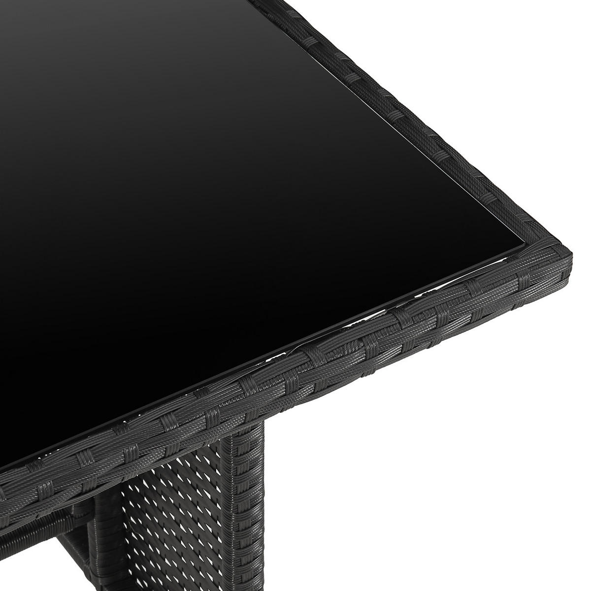 RATTAN-LOUNGE Madison - Schwarz/Grau, Kunststoff - SVITA