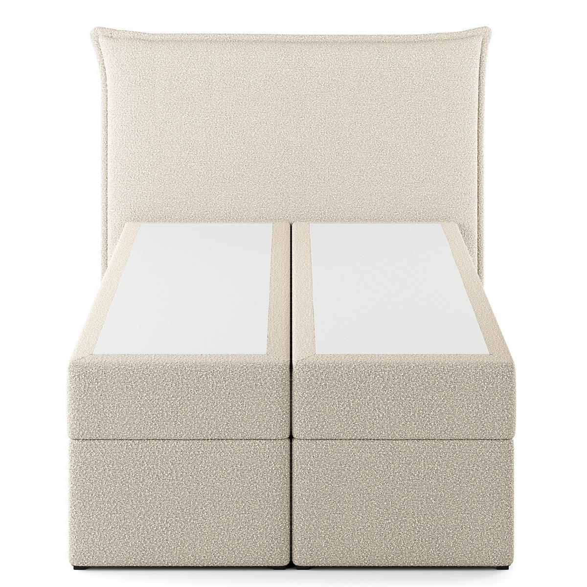 BOXBETT mit Stauraum - Bouclé - Creme, Holzwerkstoff/Textil (120/200cm) - home24