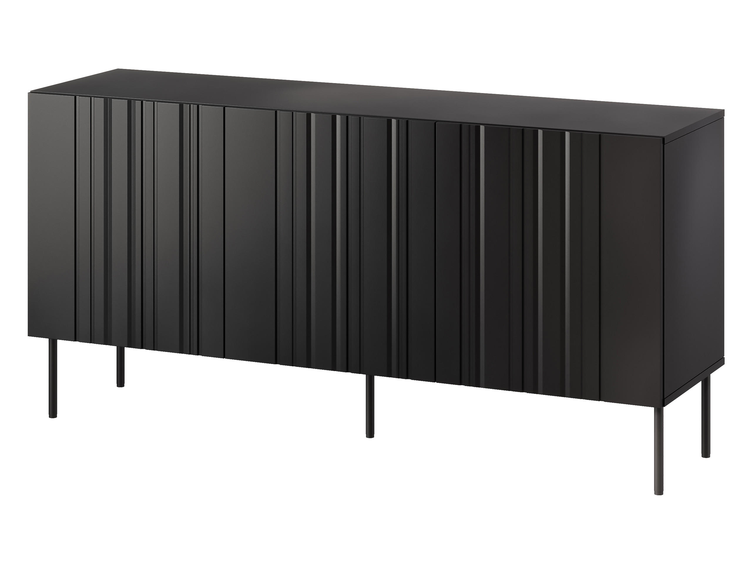SIDEBOARD Isla 150 3D - Schwarz, Holzwerkstoff/Metall (151/75/40cm) - MIRJAN24