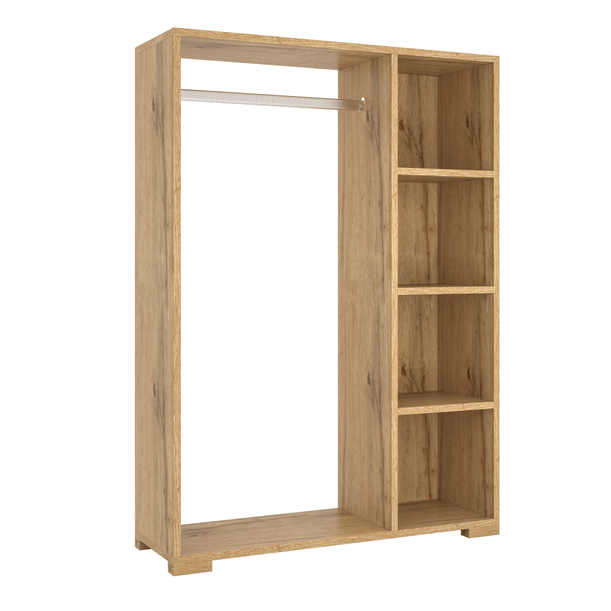 KLEIDERSCHRANK Nesbyen - Eichefarben, Holzwerkstoff/Kunststoff (90/126/30cm) - [en.casa]