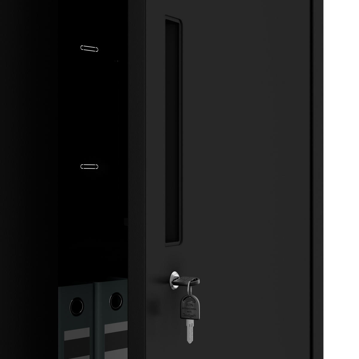 METALLSCHRANK Megan - Schwarz, Metall (90/195/40cm)