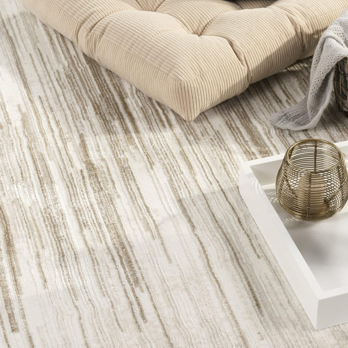 KURZFLORTEPPICH 120/170 cm Mykonos 872 - Creme, Kunststoff (120/170cm) - Paco Home