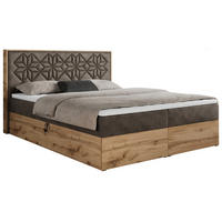 BOXBETT NESSI - 180/200 Braun Velvet - H3 - Braun, Holz/Textil (180/200cm) - MKS