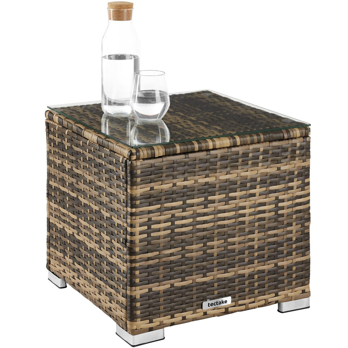 RATTAN-DOPPELLIEGE Carbonera, Belastbarkeit je 200 kg, natur - Naturfarben, Kunststoff (62/36/196cm) - tectake