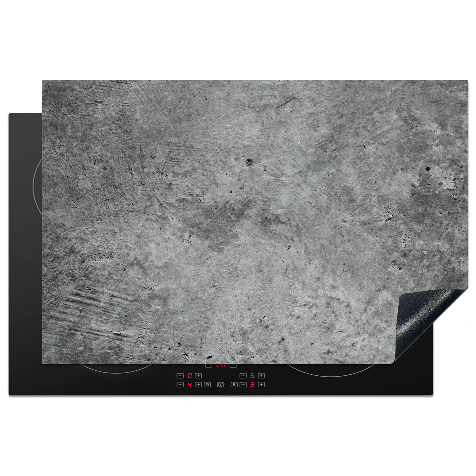 ZAŠČITA ZA INDUKCIJSKO PLOŠČO Beton 77x51 cm cm - siva, umetna masa (77/51/0.2cm) - MuchoWow