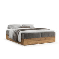 BOXBETT Faro Braun Grau 180/200 cm - Schwarz/Braun, Holz/Holzwerkstoff (180/200cm) - Maison de Reve