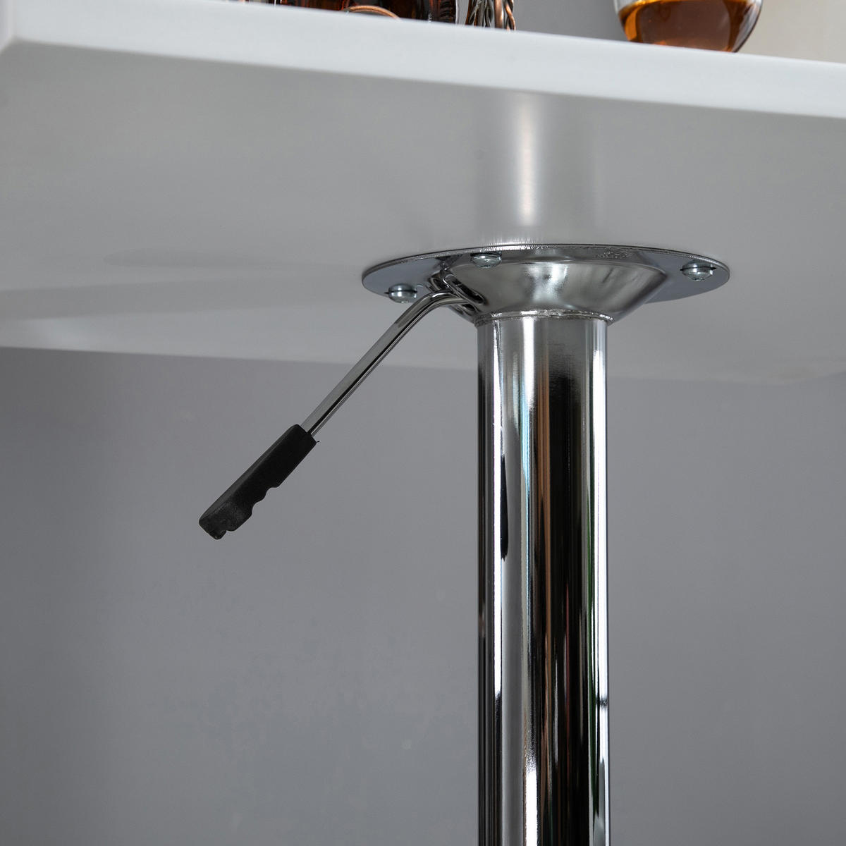 BARTISCH Höhenverstellbar Stehtisch mit Drehbar Tischplatte für Wohnzimmer - Weiß, Holzwerkstoff (60/60/91cm) - HOMCOM