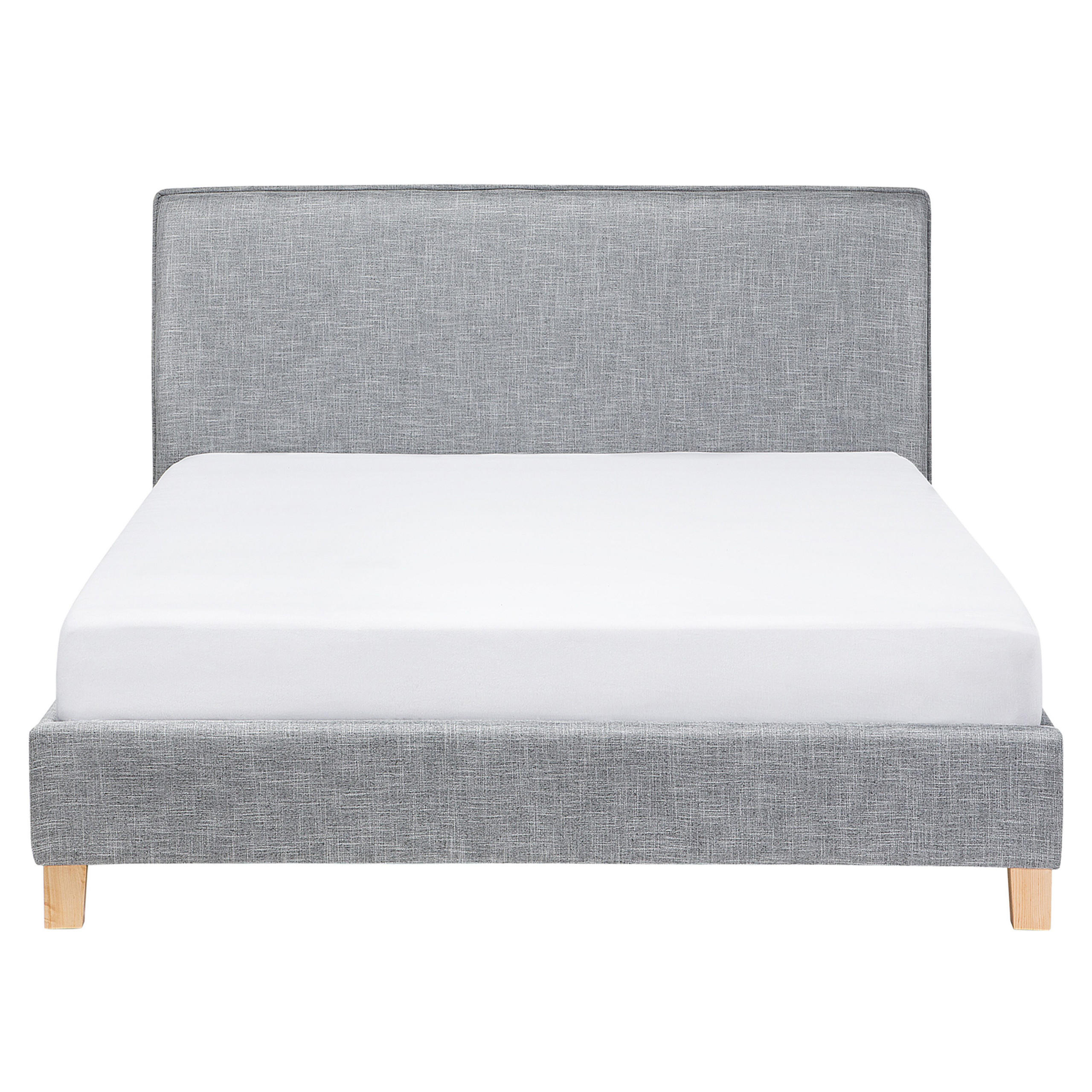 POLSTERBETT mit Lattenrost 160x200 cm Grau Sennez - Hellgrau, Textil (160/200cm) - Beliani