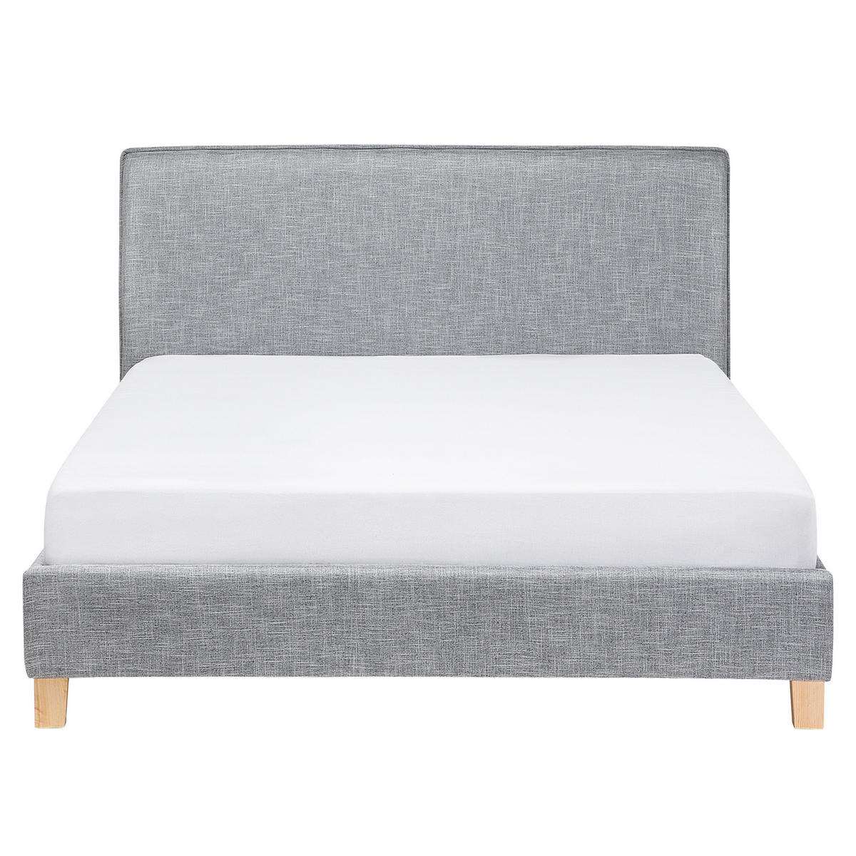 POLSTERBETT mit Lattenrost 160x200 cm Grau Sennez - Hellgrau, Textil (160/200cm) - Beliani