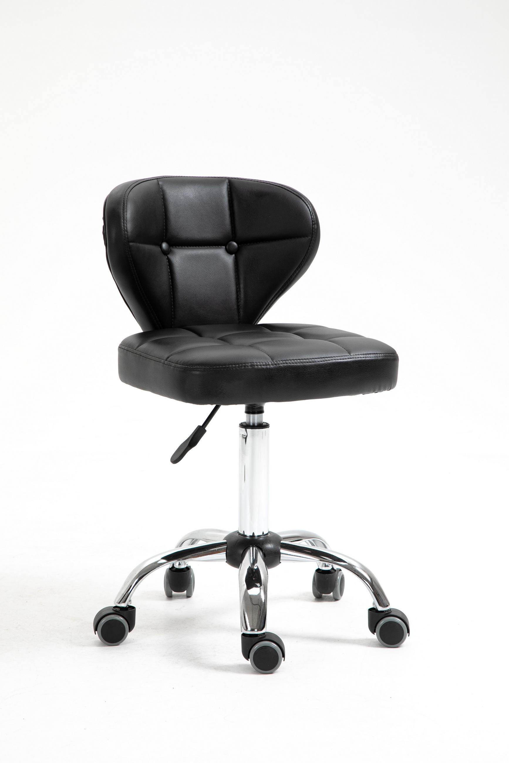 2ER-SET Arbeitshocker, Dunkelgrau - Schwarz, Leder (47/87/45cm) - HOMCOM