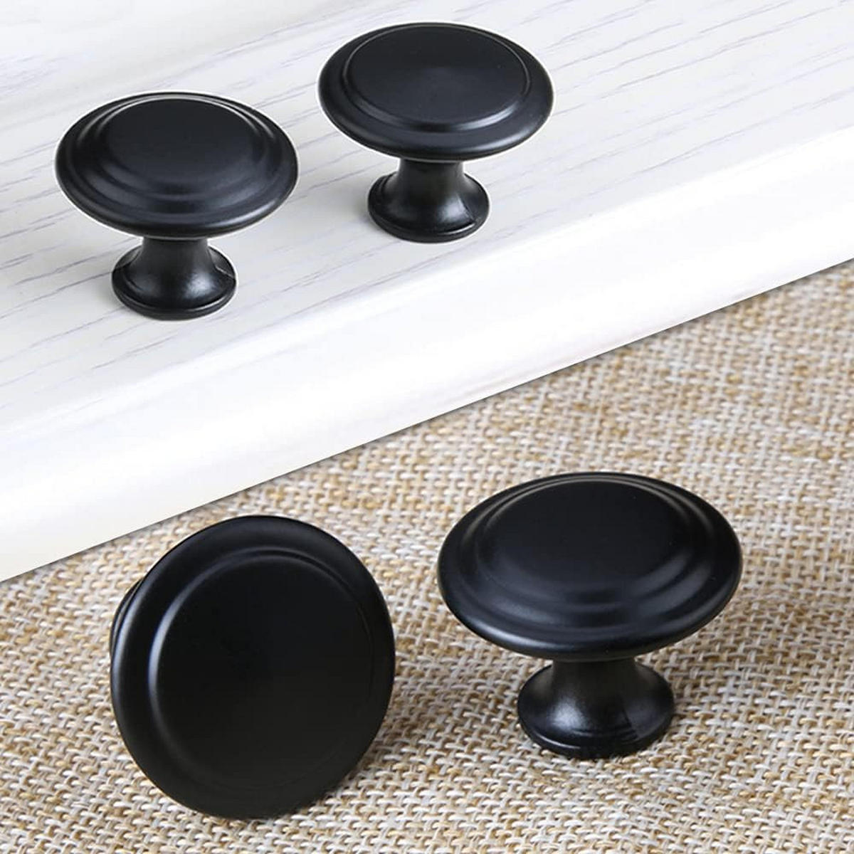 SCHRANKKNOPF Schwarz Matt 20er-Set 26 mm - Schwarz, Metall (2.6/2.1/2.6cm)