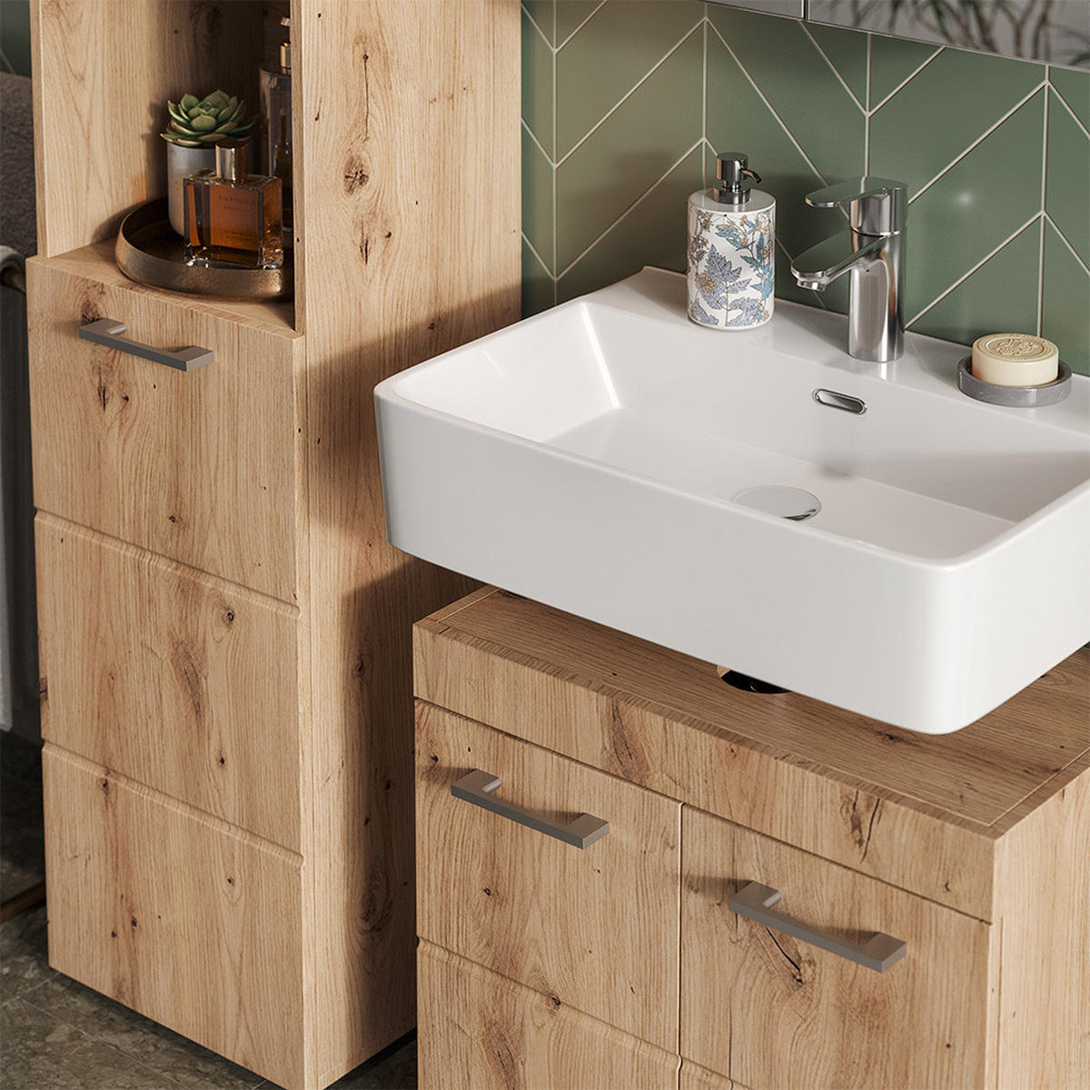 KOUPELNOVÁ SKŘÍŇKA Luna Dub Wotan - dub Wotan, kompozitní dřevo (37/190/32.6cm) - Vicco