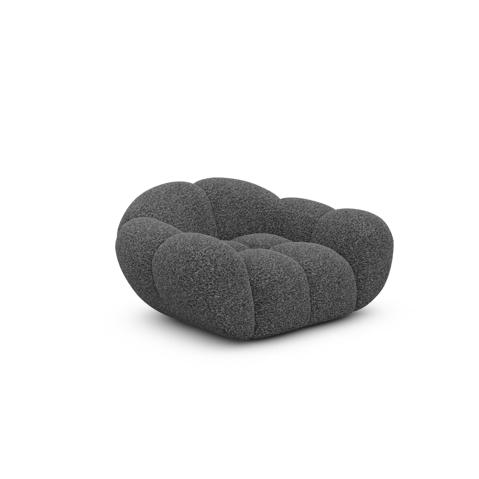 SESSEL Bouclé Graphit - Graphitfarben, Textil (135/70/93cm) - VAROYAL