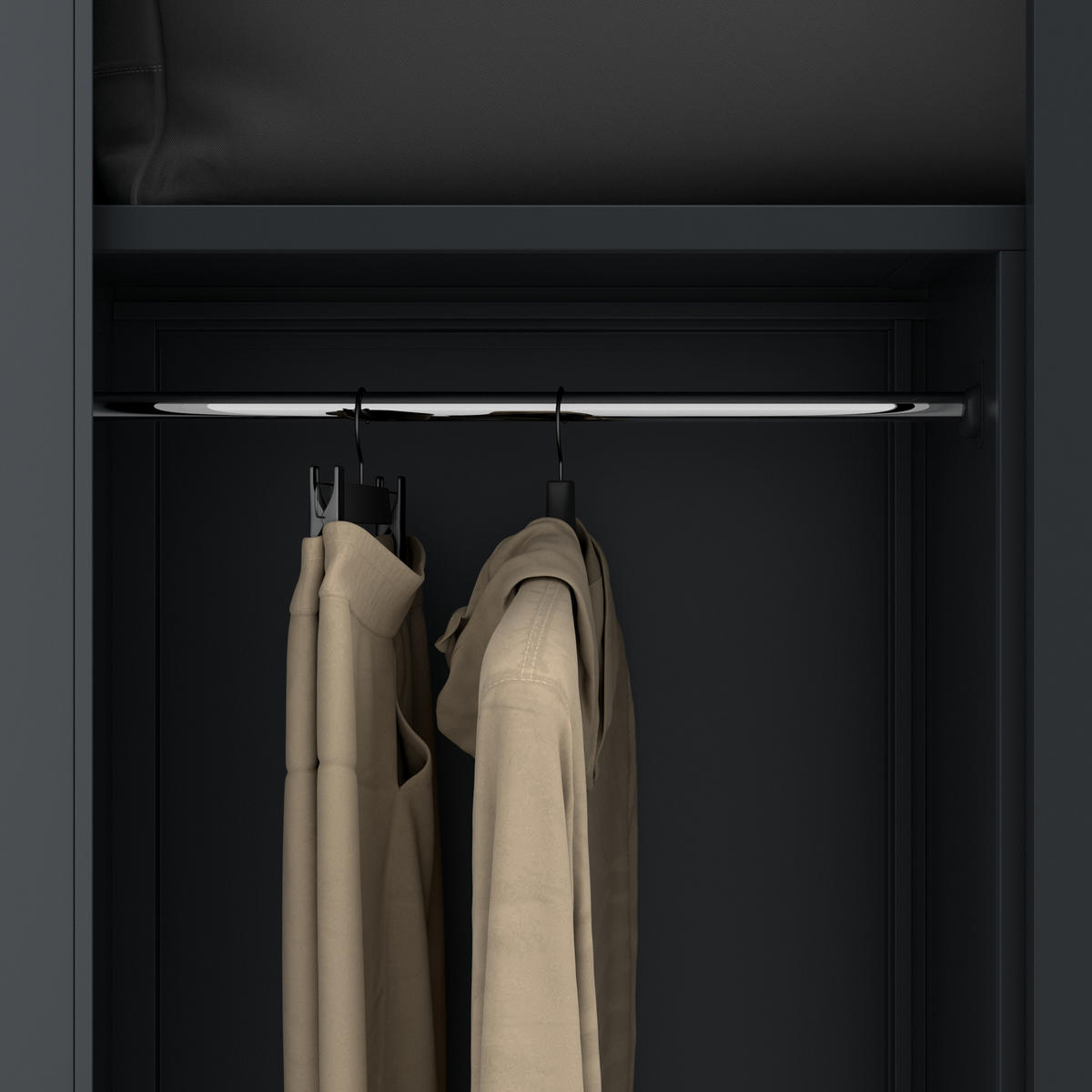 HAUSWIRTSCHAFTSSCHRANK DAWID 220 - Anthrazit, Metall (90/220/45cm) - Jan Nowak