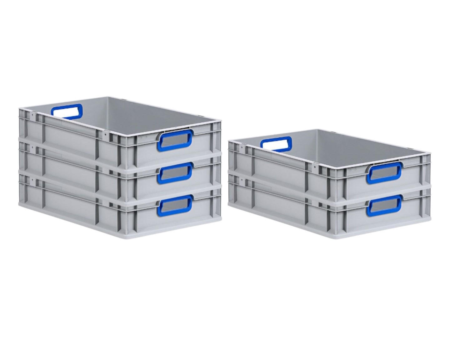 EUROBOX 5x Nextgen Color 12x40x60cm 23 Liter Griffe Blau Offen - Blau, Kunststoff (40/12/60cm) - PROREGAL
