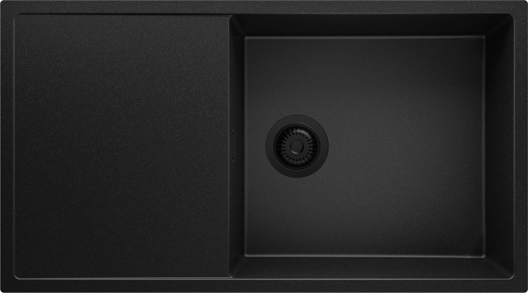 Primagran Spülbecken Schwarz, Schwarz 90x19x50 cm