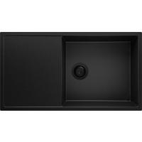 SPÜLBECKEN Ibiza, 2-er set Alles Schwarz 90/50 cm 1 Becken + Ablauf-Set ab 60er Unterschrank - Schwarz, Kunststoff (90/19/50cm) - Primagran