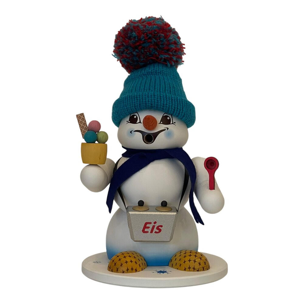 RAUCHFIGUR Schneemann Weiß Eisverkäufer 19 cm - Multicolor, Holz (15/19/0.1cm)