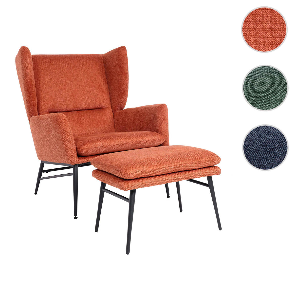 LOUNGE-SESSEL MIT OTTOMANE Braun - Braun, Textil (73/96/82cm) - MCW