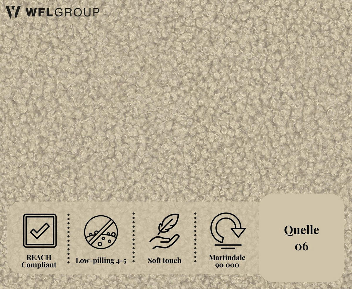 POLSTERBETT Puro mit Bettkasten, Beige Boucle 120 x 200 cm – mit Metall-Lattenrost - Beige/Birkefarben, Holzwerkstoff/Kunststoff (120/200cm) - WFL GROUP