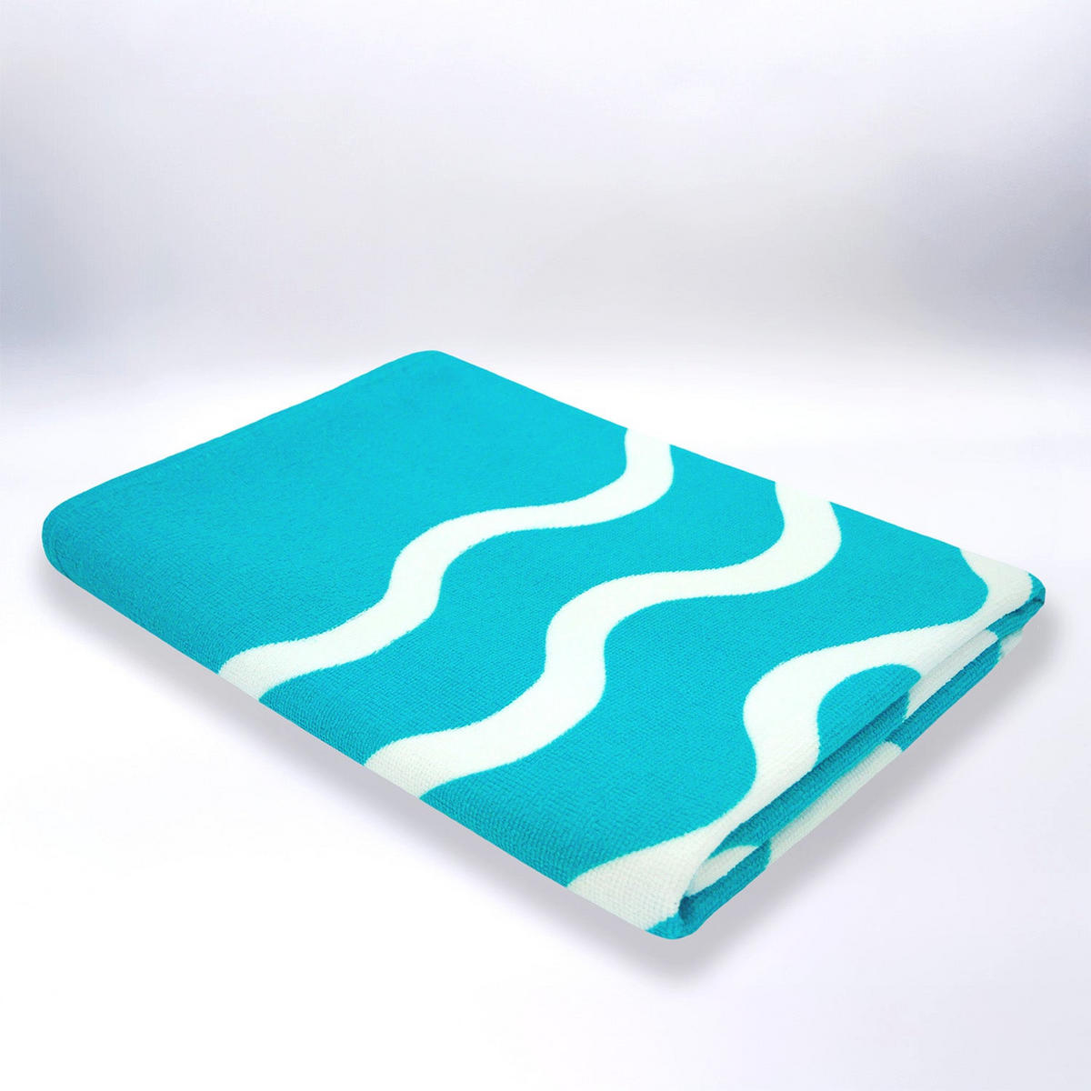 STRANDTUCH Mikrofaser Blau 75x150 220g/m² - Vague-Pop - Blau, Textil (150/75cm) - LE COMPTOIR DE LA PLAGE