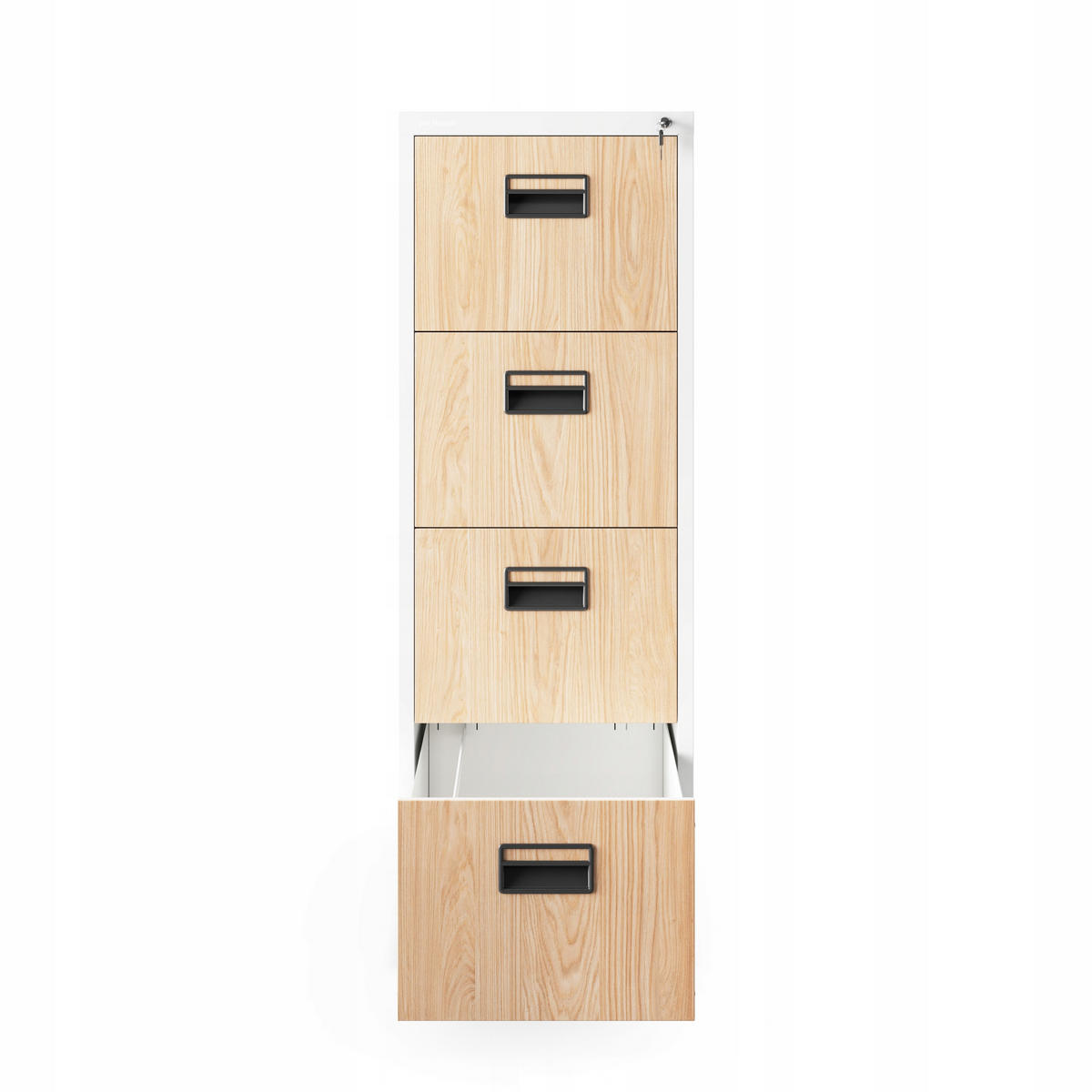 AKTENSCHRANK SARA V4 - Weiß/Sonoma Eiche, Metall (46/132/62cm) - Jan Nowak