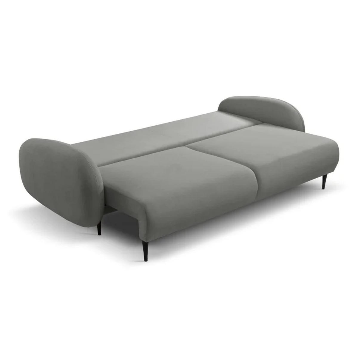 SCHLAFSOFA SOFTI, Sofa mit Schlaffunktion und Bettkasten, Farbe: Dunkelgrau, Velourstoff - Dunkelgrau, Textil (232/95/109cm) - Sepro Meble