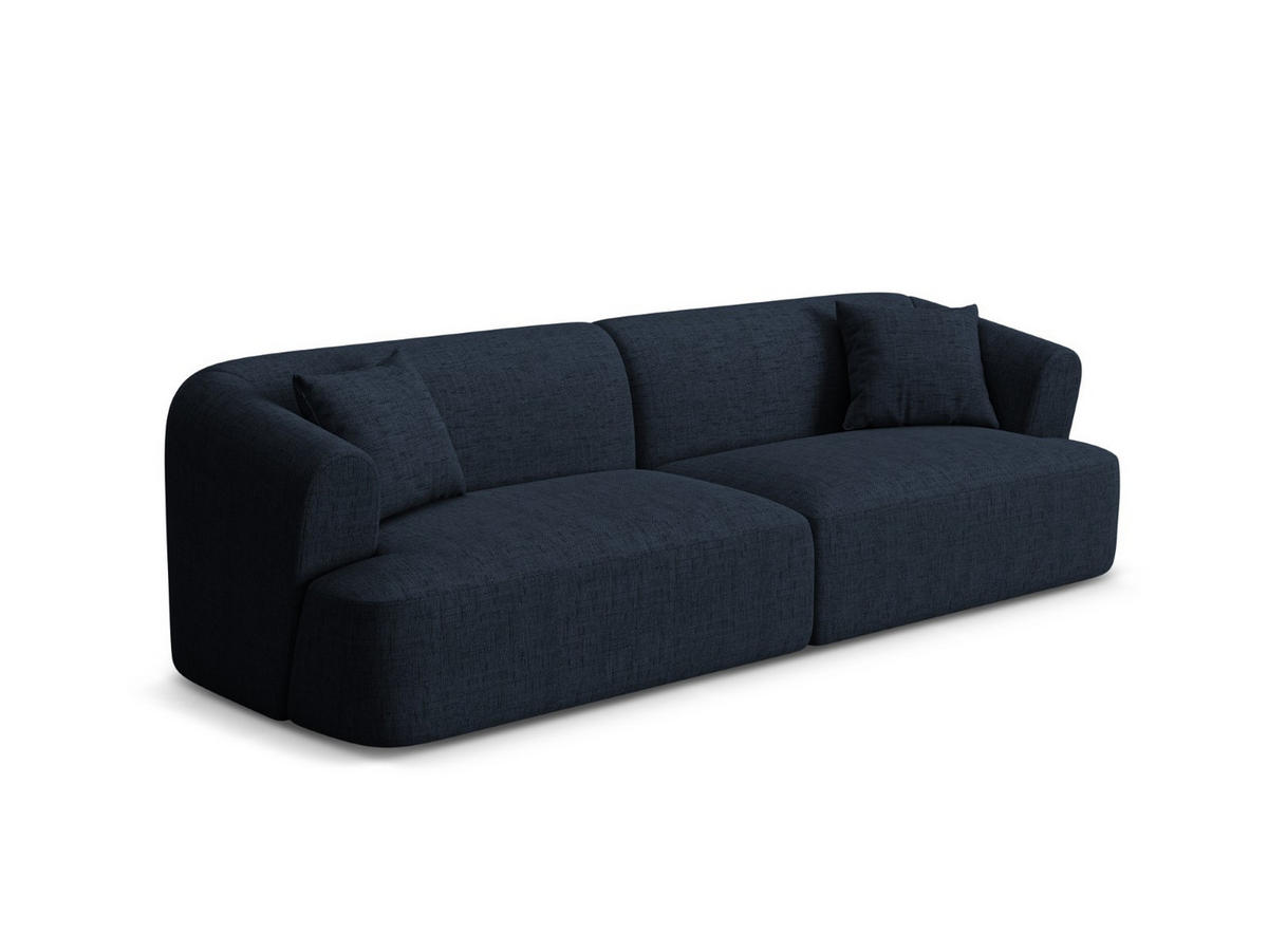 MODULARES-SOFA Campi aus strukturiertem Stoff königsblau 4 Sitzplätze - Dunkelblau, Textil (90/70/255cm) - Cosmopolitan Design