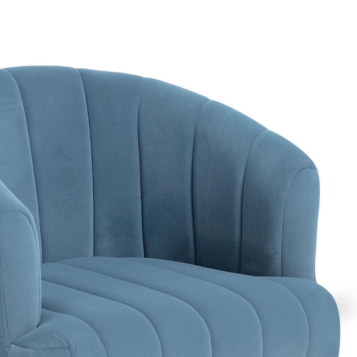 SESSEL Noa aus blaugrauem Samt und goldenen Beinen - Goldfarben/Blaugrau, Textil/Metall (64.5/76/63cm) - Sicaan