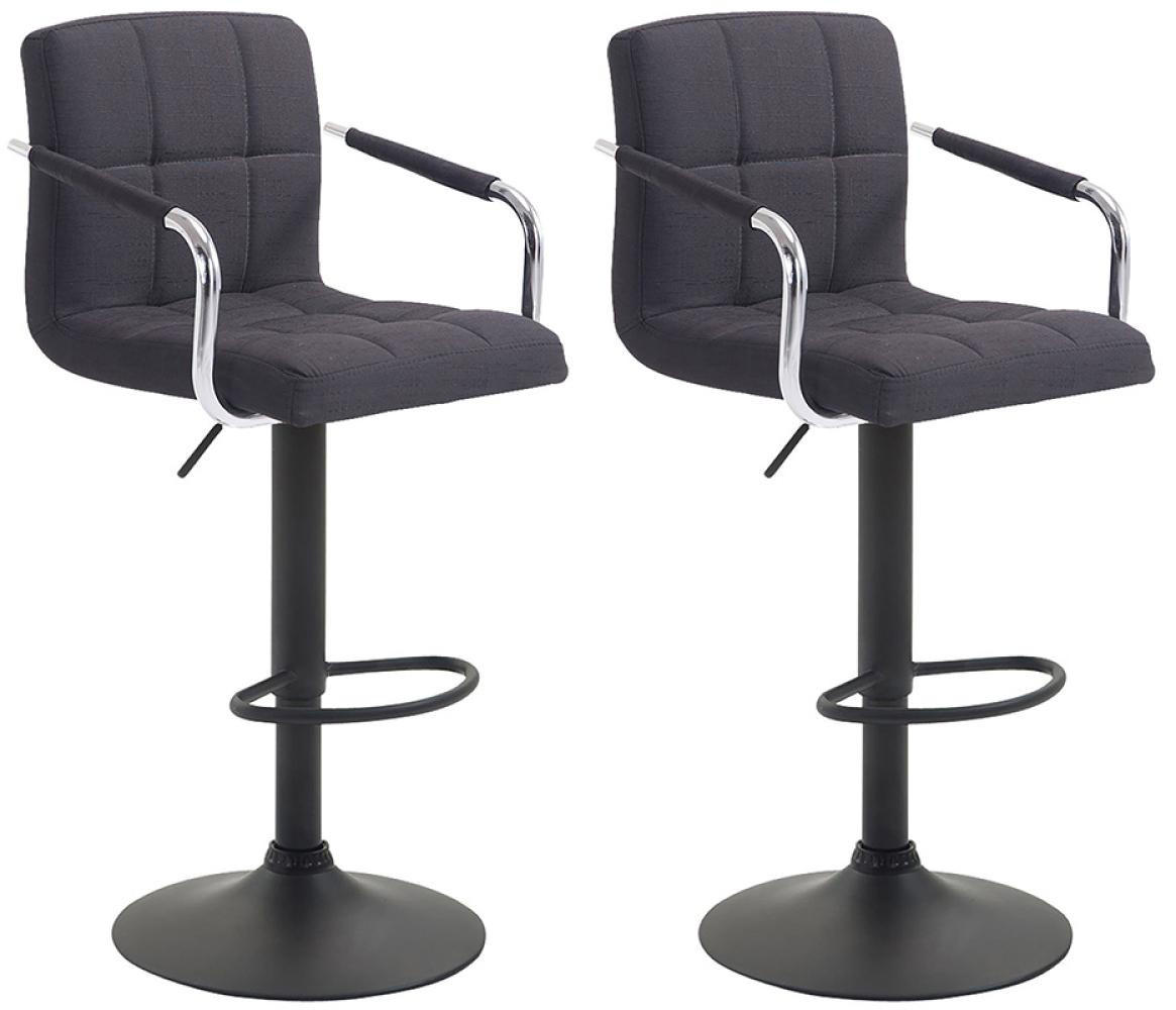 BARHOCKER 2er Set Stoff schwarz - Schwarz, Textil/Metall (54/91/46cm) - CLP