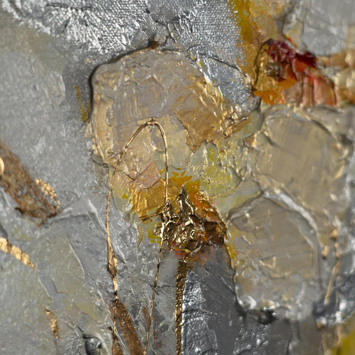 GEMÄLDE Frühlingsduft Schattenfugenrahmen Gold 200x100 cm - Goldfarben, Holz (200/100cm) - YS-art gallery