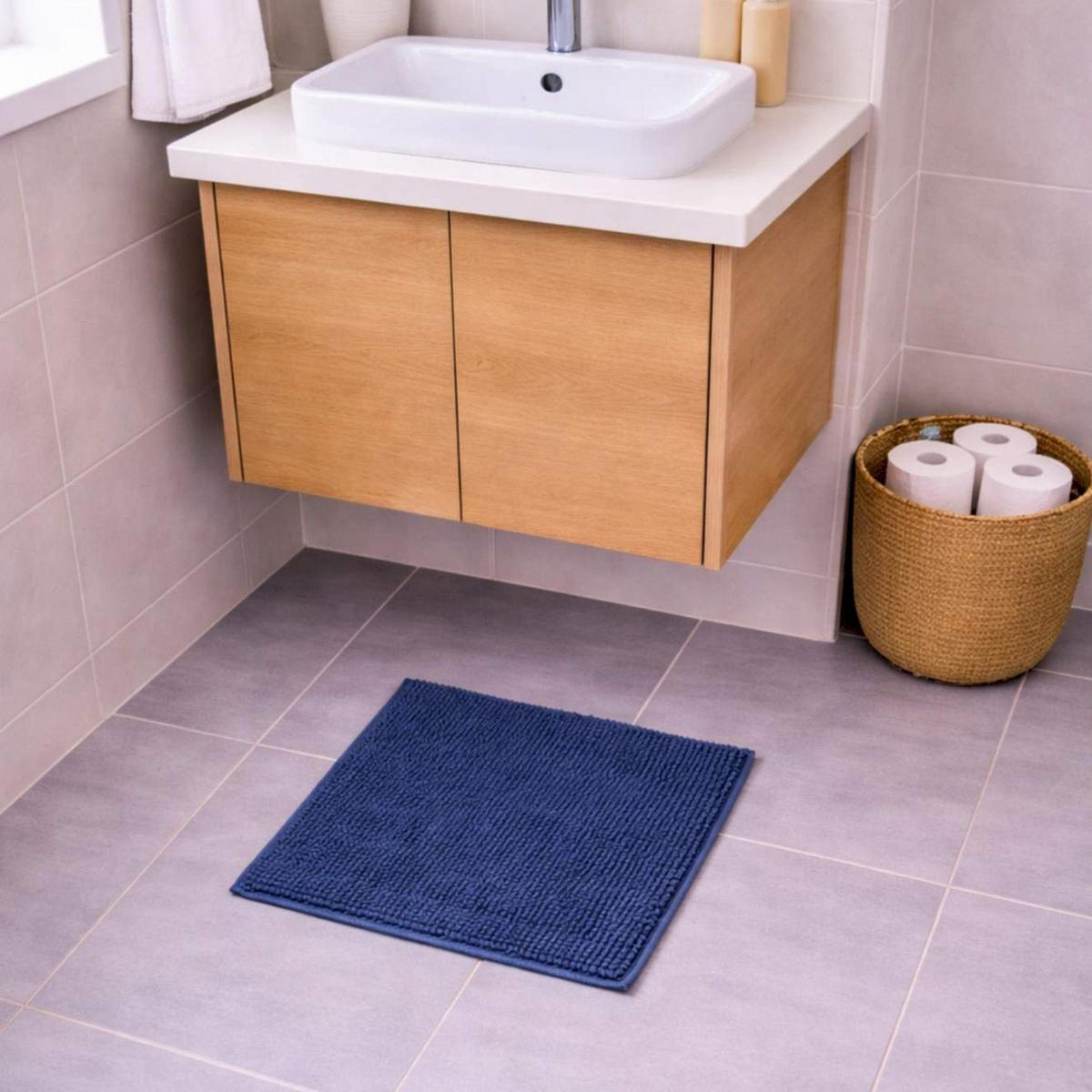 BADEMATTE PARIS - Dunkelblau, Textil (45/45cm) - WohnDirect