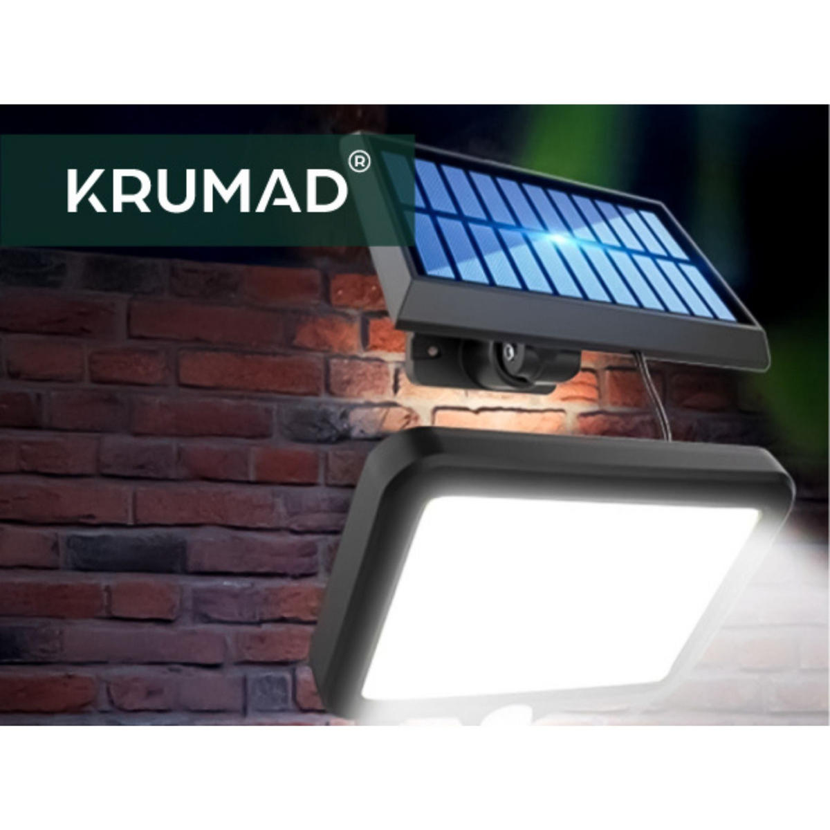 SOLARLAMPE für Außen mit Bewegungsmelder - Schwarz, Kunststoff (5/15/10cm) - KRUMAD