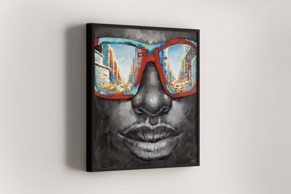 ACRYLBILD HANDGEMALT 80/80 cm - Grau, Holz/Textil (80/80cm) - KUNSTLOFT