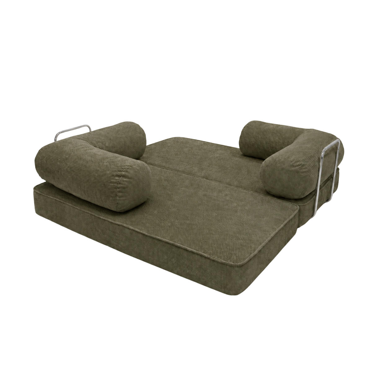 ELEGANTES und komfortables zeitgenössisches Sofa Khaki - Waldgrün, Textil (200/70/100cm) - SURB