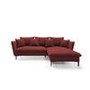 ECKSOFA GLOSS mit Schlaffunktion, Ottomane & goldenen Füßen – Samtsofa im GLOSSour-Stil mit Zierkissen, 258x167x91 cm, Rechte, MÜNZE - Lila, Holz/Textil (258/167cm) - DomoHome