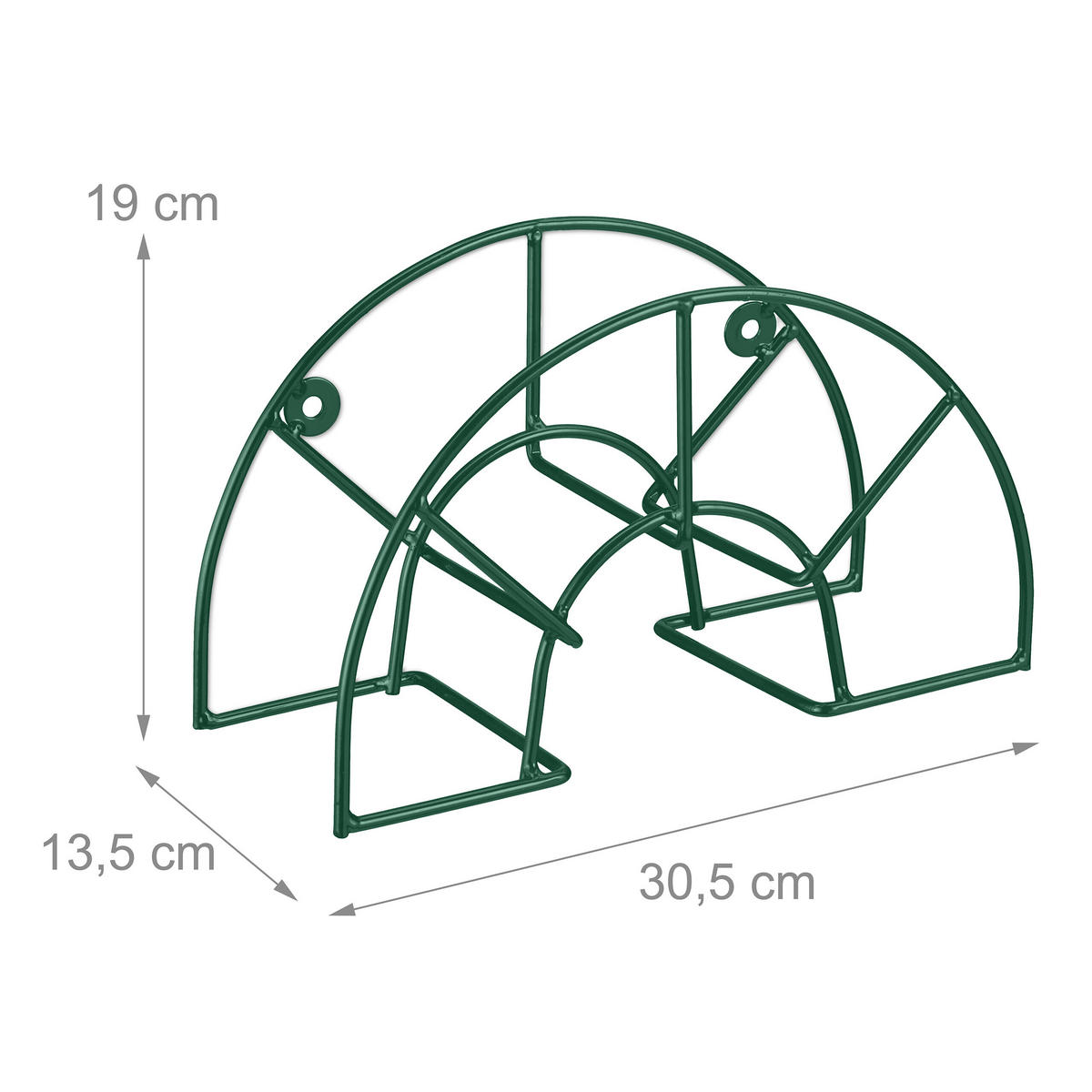 SCHLAUCHHALTER - Dunkelgrün, Metall (30.5/19/13.5cm) - Relaxdays