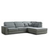 ECKSOFA Kirou Blau grau Webstoff - Rechts Seite - Blaugrau/Schwarz, Holz/Holzwerkstoff (225/311cm) - Maison de Reve